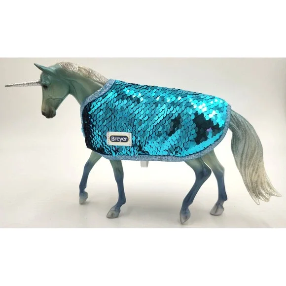 Retired Breyer LE MUR EXCLUSIVE Unicorn Of The Sea 62060 with Sequin Cape - Picture 16 of 16